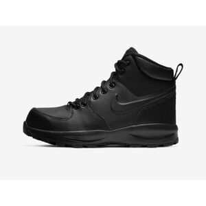 nike bq5372-001 Manoa Solid Black Leather Sneaker Boots 6y Womens 7.5